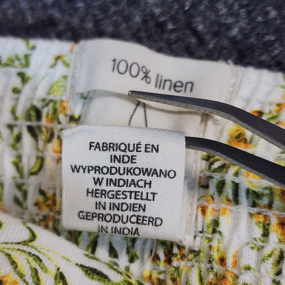 Joie Women 100% Linen Cottagecore Prairie Floral Wide Leg Pants Size L - Picture 8 of 8